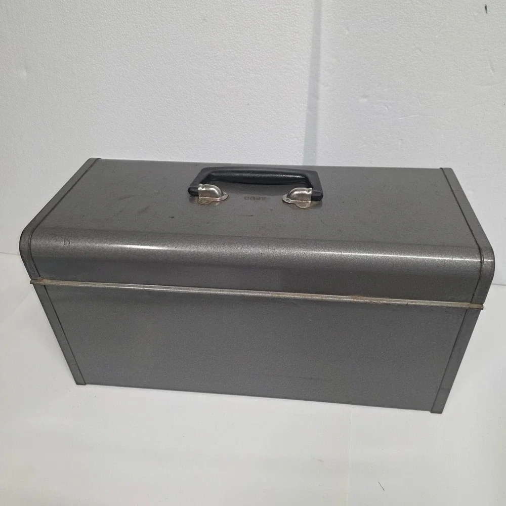 Vtg Craftsman 6500 Metal Toolbox Grey Hammer Tone w/ Removable Tray 18in